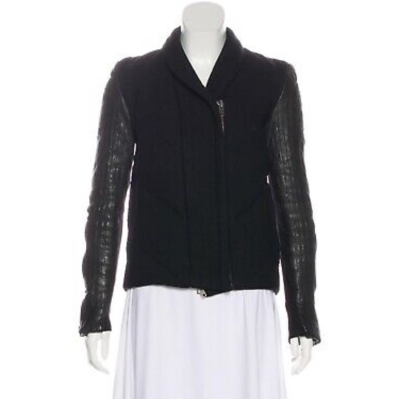 Helmut Lang Jackets & Coats Helmut Lang Strata Leather Sleeve Quilted Jacket Poshmark